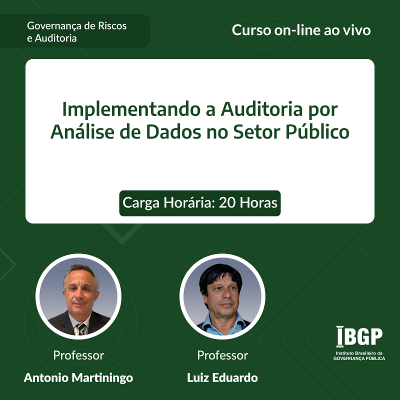 Curso: Implementando a Auditoria por Análise de Dados no Setor Público - Não perca!!!