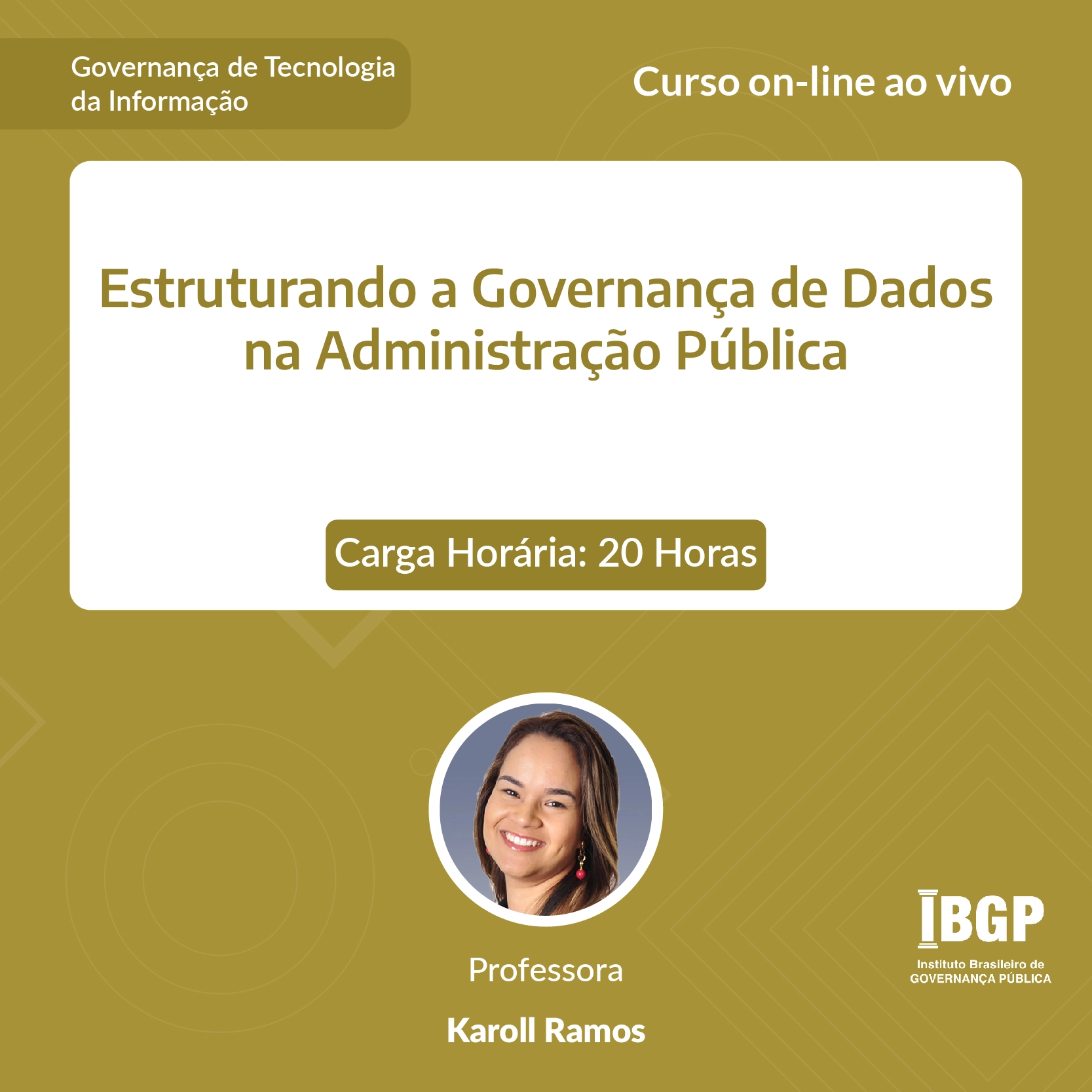 Curso: Estruturando a Governança de Dados na Administração Pública - Não perca!!!